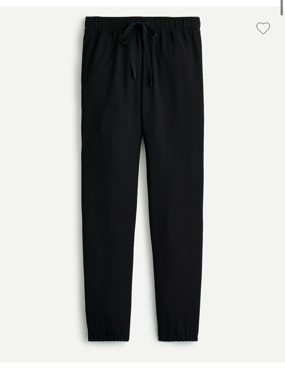 J. Crew Black Drawstring Jogger Pant in 365 crepe